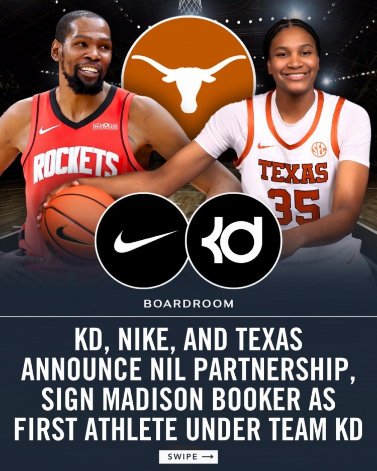 英雄联盟直播-Team KD成立！杜兰特&amp;母校启动NIL计划 签下首位球员麦迪逊·布克